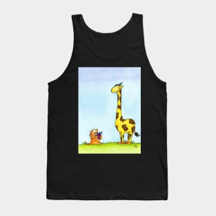 Giraffe Birthday with cat Tank Top